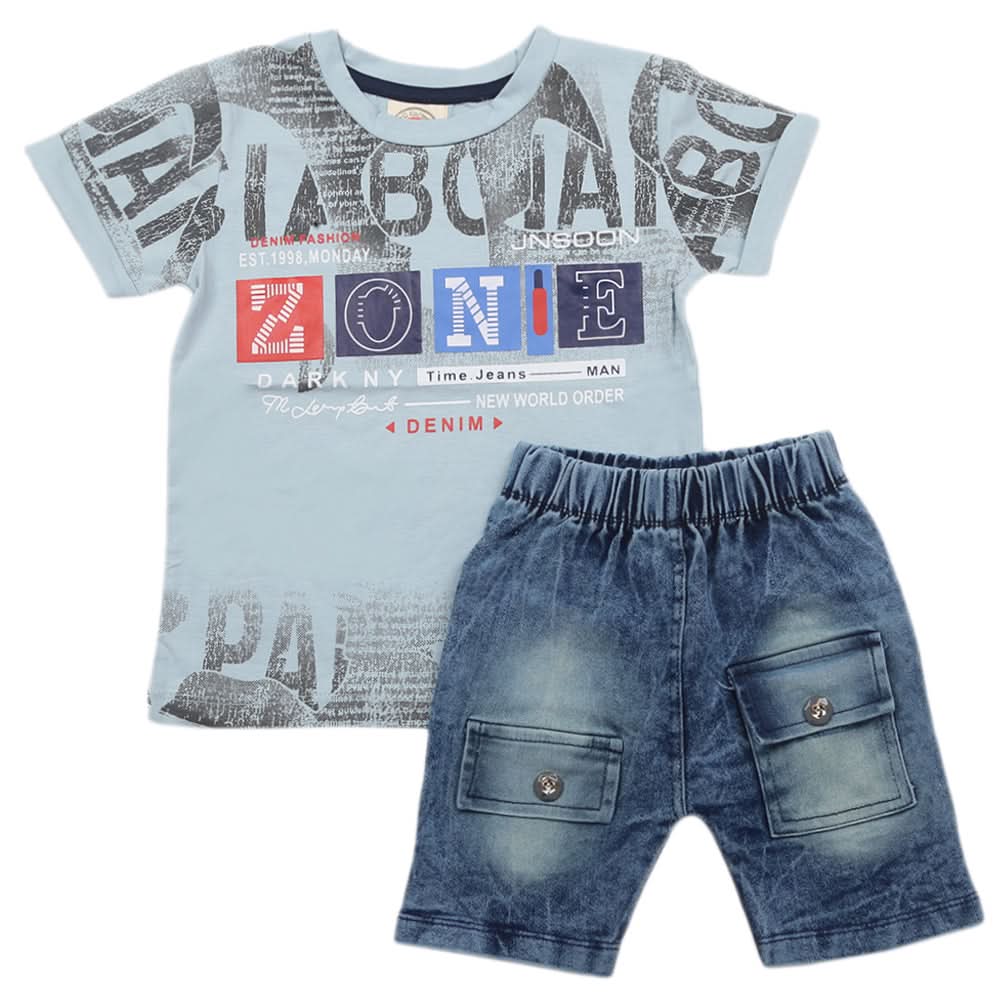 Boys Short Suit - Steel Blue, Kids, Boys Sets And Suits, Chase Value, Chase Value