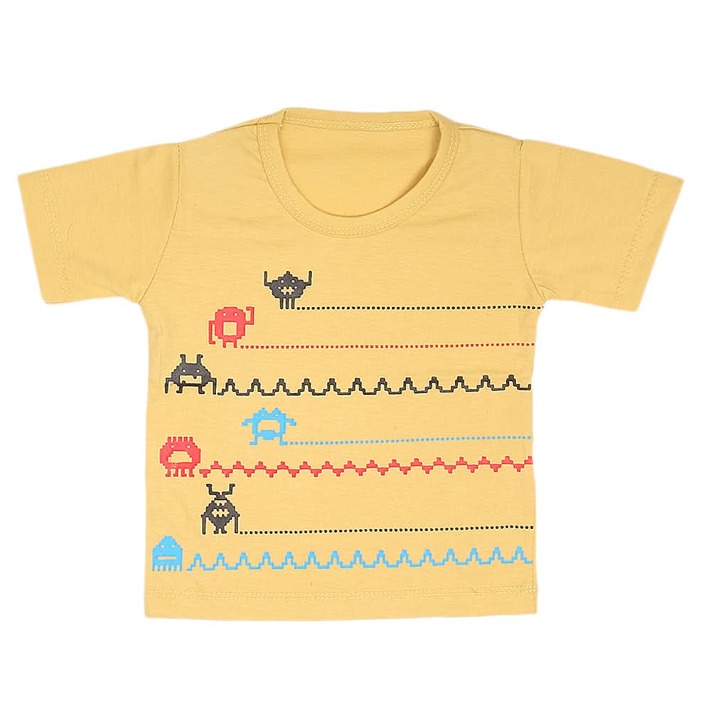 Boys Half Sleeves T-Shirt  14-24 - Mustard, Kids, Boys T-Shirts, Chase Value, Chase Value