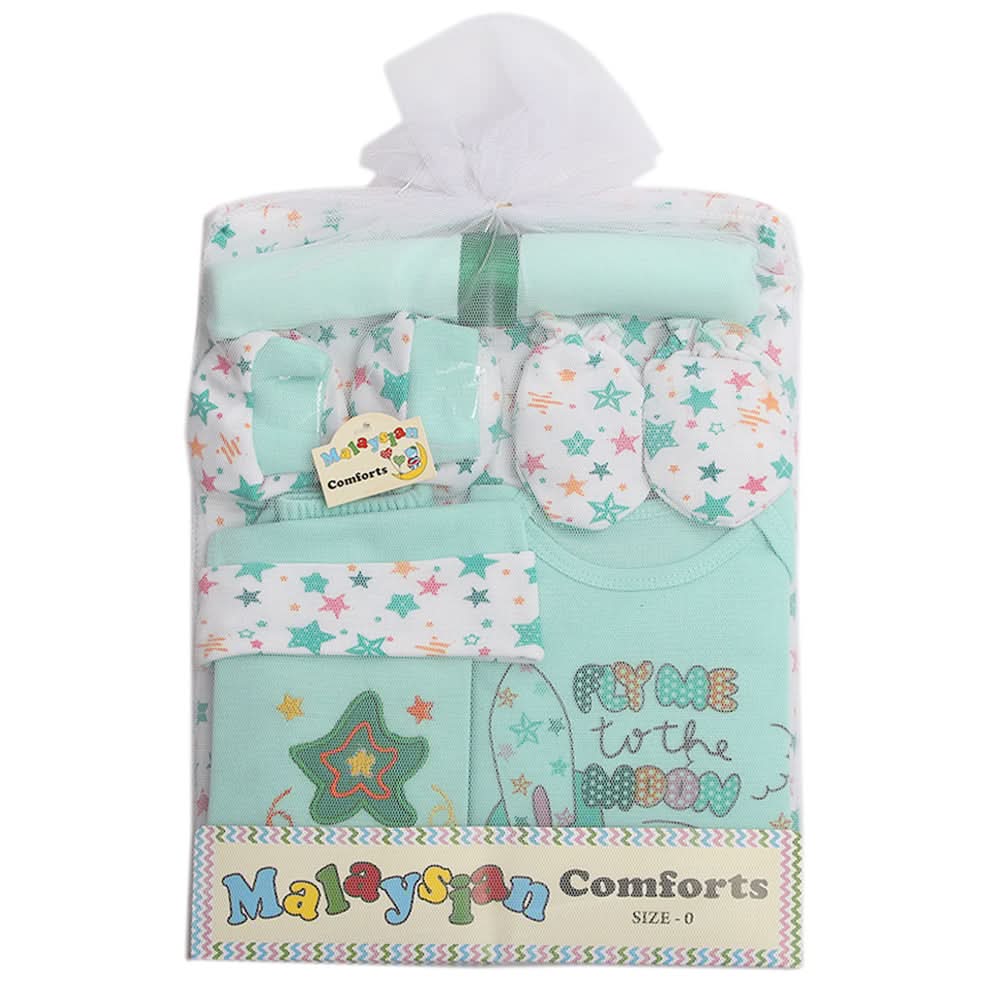 Newborn Fancy Gift Set 8Pcs - Light Green, Baby Care, Chase Value, Chase Value