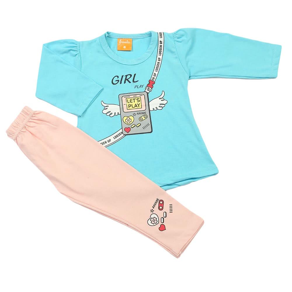 Girls Full Sleeves Suit - Sky Blue, Girls Suits, Chase Value, Chase Value