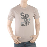 Men's Half Sleeves Printed T-Shirt - Beige, Men, T-Shirts And Polos, Chase Value, Chase Value