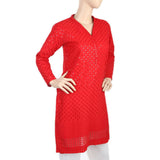Women's Fancy Chicken Kurti - Red, Women, Ready Kurtis, Chase Value, Chase Value