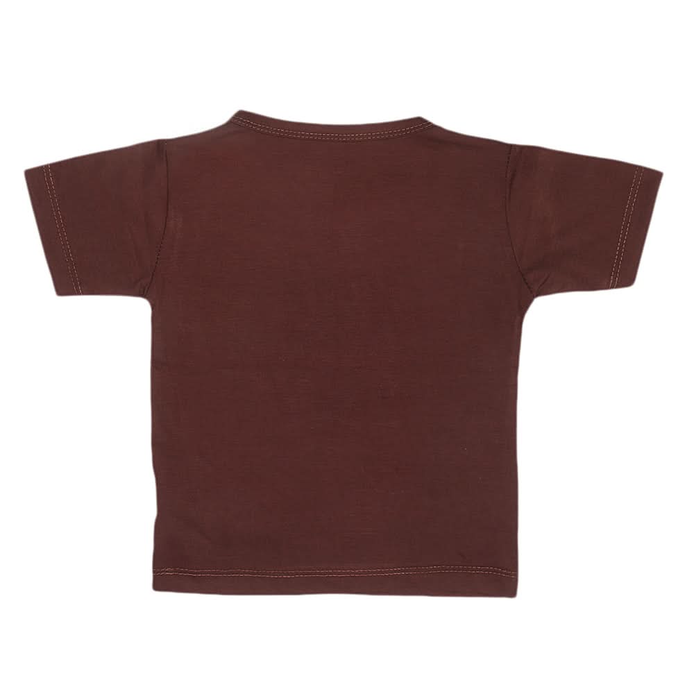 Boys Half Sleeves T-Shirt  14-24 - Dark Brown, Kids, Boys T-Shirts, Chase Value, Chase Value