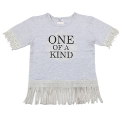 Girls Half Sleeves Fancy Tops - Grey, Kids, Tops, Chase Value, Chase Value