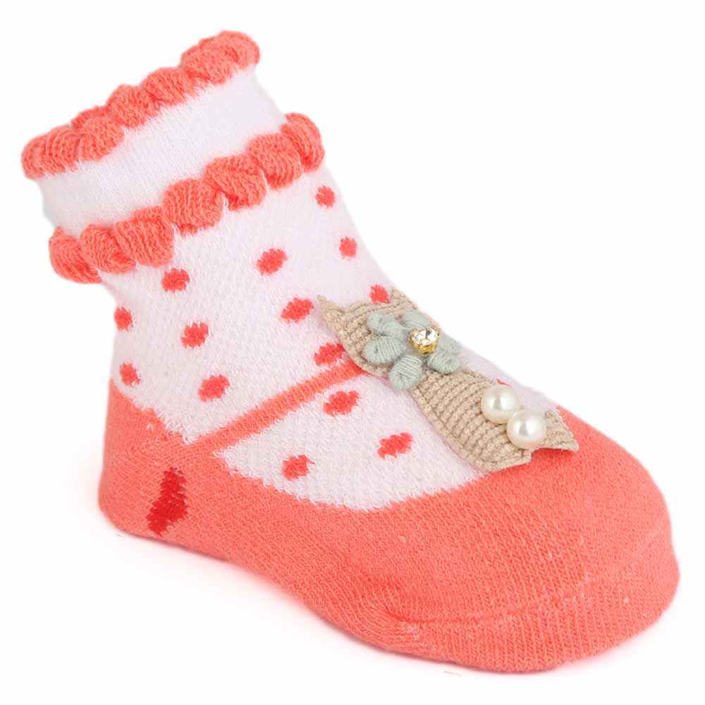 Newborn Booties - Peach, Kids, NB Shoes And Socks, Chase Value, Chase Value
