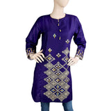 Women's Embroidered Kurti - Dark Purple, Women, Ready Kurtis, Chase Value, Chase Value