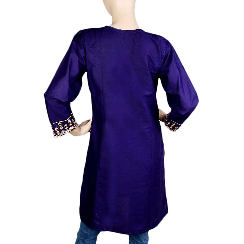 Women's Embroidered Kurti - Dark Purple, Women, Ready Kurtis, Chase Value, Chase Value