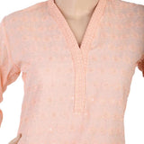 Women's Fancy Chicken Kurti - Peach, Women, Ready Kurtis, Chase Value, Chase Value