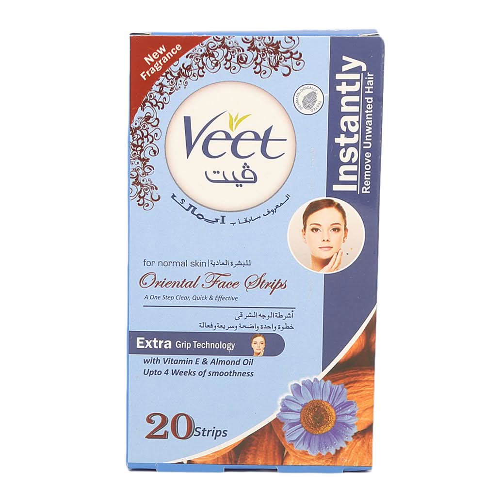 Veet Oriental Face Strips - Vitamin E & Almond Oil, Beauty & Personal Care, Hair Removal, Chase Value, Chase Value