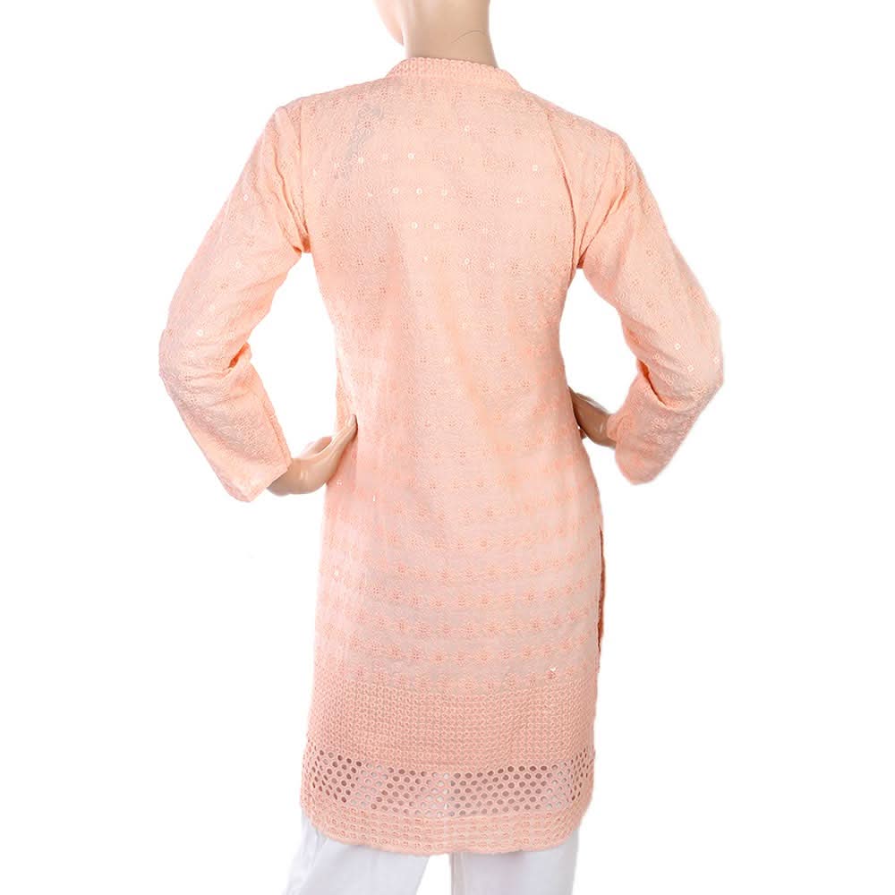 Women's Fancy Chicken Kurti - Peach, Women, Ready Kurtis, Chase Value, Chase Value