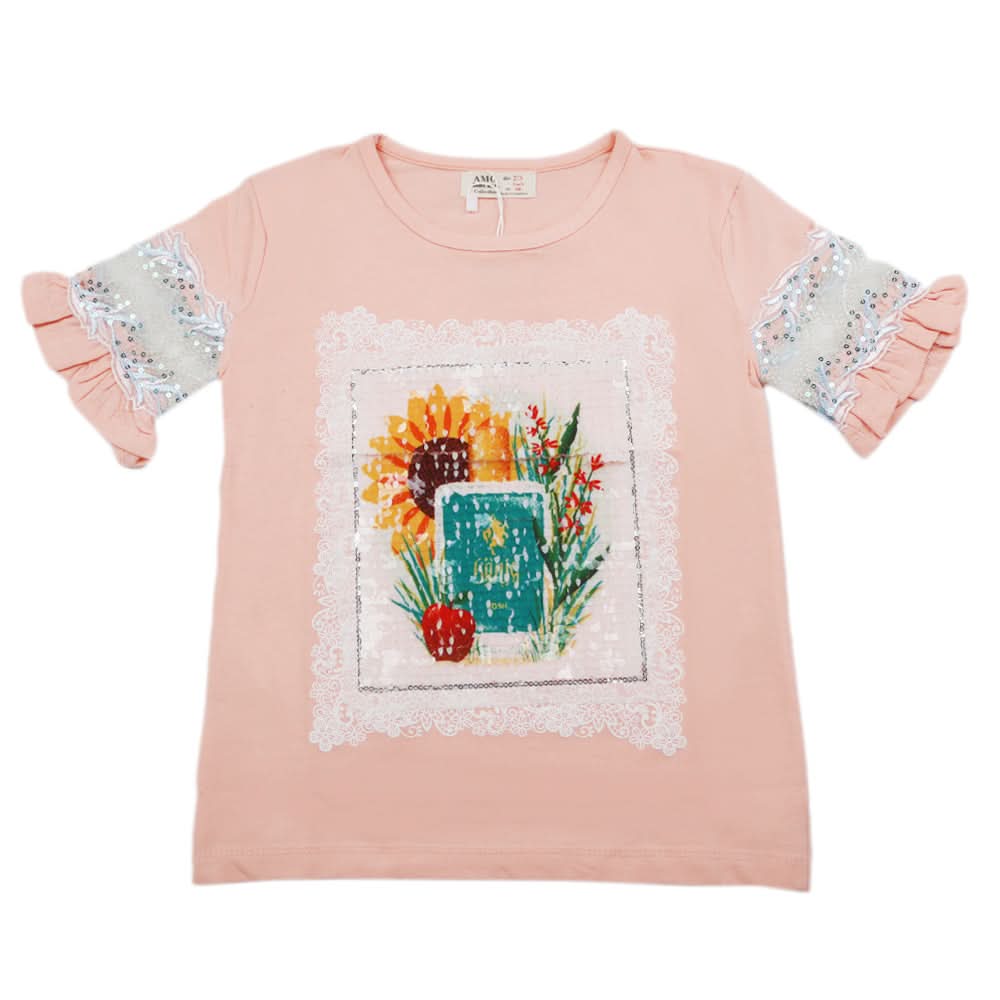 Girls Half Sleeves Top - Pink, Kids, Tops, Chase Value, Chase Value
