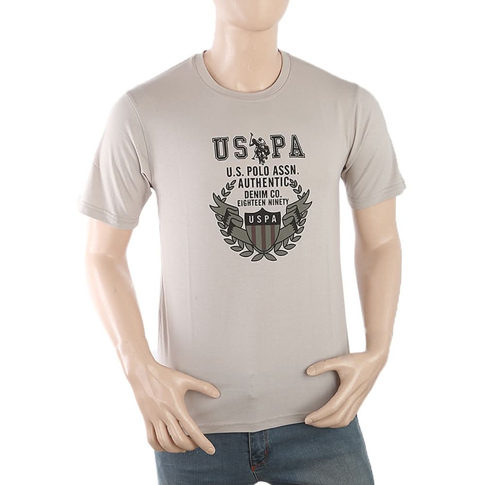 Men's Half Sleeves Printed T-Shirt - Beige, Men, T-Shirts And Polos, Chase Value, Chase Value