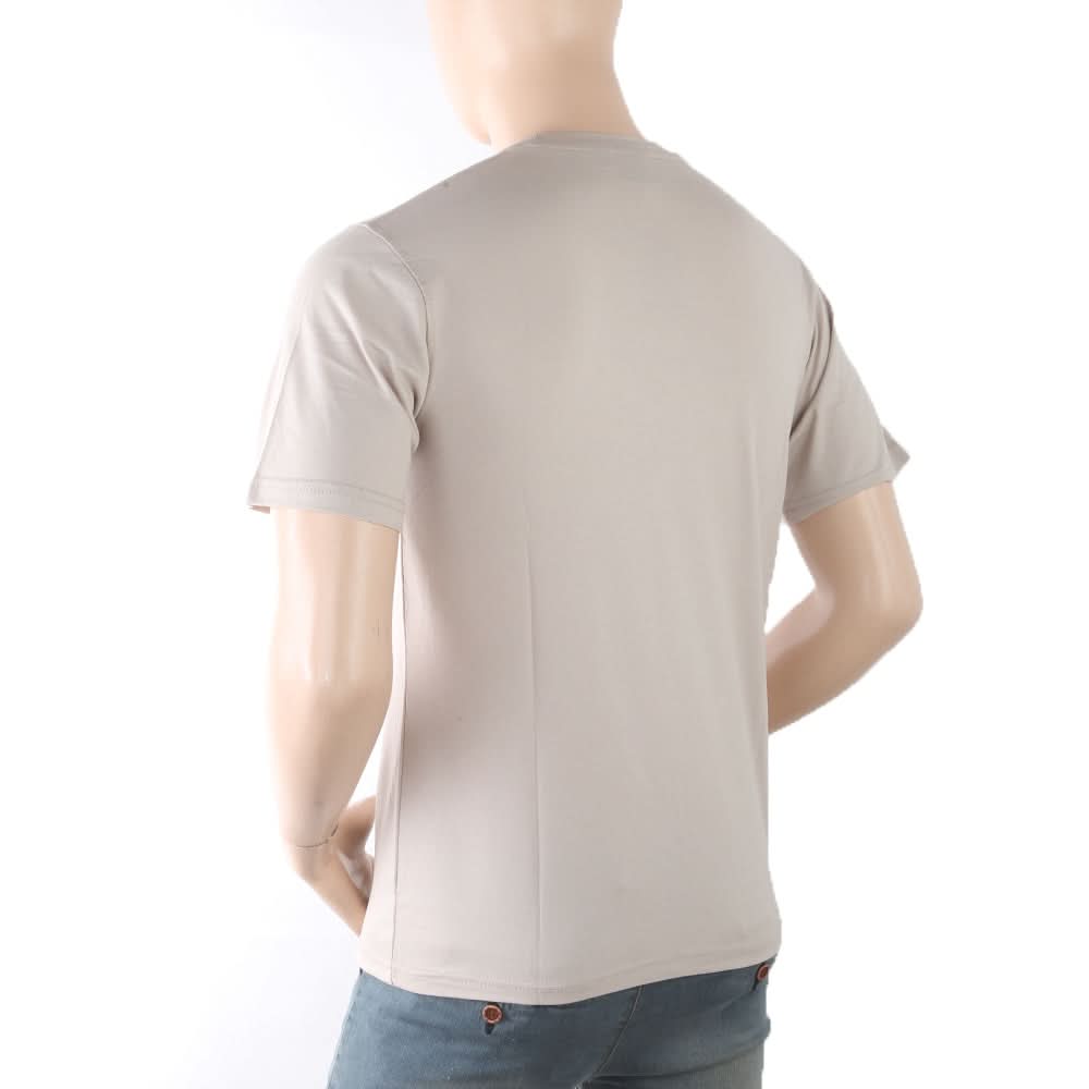 Men's Half Sleeves Printed T-Shirt - Beige, Men, T-Shirts And Polos, Chase Value, Chase Value