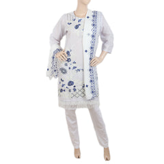 Women's Jacquard Embroidered 3 Pcs Suit - Light Blue, Women, Shalwar Suits, Chase Value, Chase Value