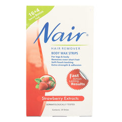 Nair Hair Remover Body Wax Strips - Strawberry Extracts, Beauty & Personal Care, Hair Removal, Chase Value, Chase Value