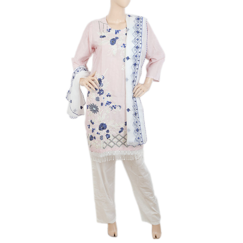 Women's Jacquard Embroidered 3 Pcs Suit - Pink, Women, Shalwar Suits, Chase Value, Chase Value
