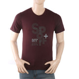Men's Half Sleeves Printed T-Shirt - Maroon, Men, T-Shirts And Polos, Chase Value, Chase Value