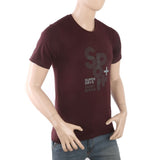 Men's Half Sleeves Printed T-Shirt - Maroon, Men, T-Shirts And Polos, Chase Value, Chase Value