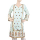 Women's Fancy Embroidered Kurti - Cyan, Women, Ready Kurtis, Chase Value, Chase Value