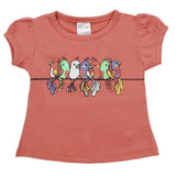 Newborn Girls Half Sleeves T-Shirt - Peach, Kids, Newborn Girls T-Shirts, Chase Value, Chase Value