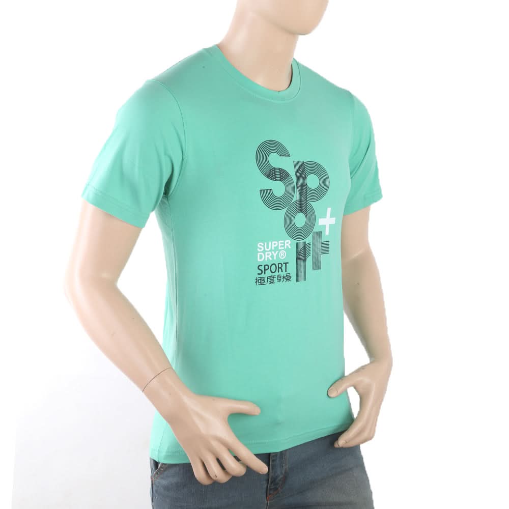 Men's Half Sleeves Printed T-Shirt - Green, Men, T-Shirts And Polos, Chase Value, Chase Value