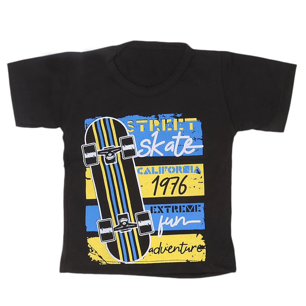 Boys Half Sleeves T-Shirt  14-24 - Black, Kids, Boys T-Shirts, Chase Value, Chase Value