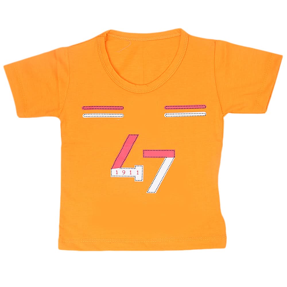 Boys Half Sleeves T-Shirt  14-24 - Orange, Kids, Boys T-Shirts, Chase Value, Chase Value