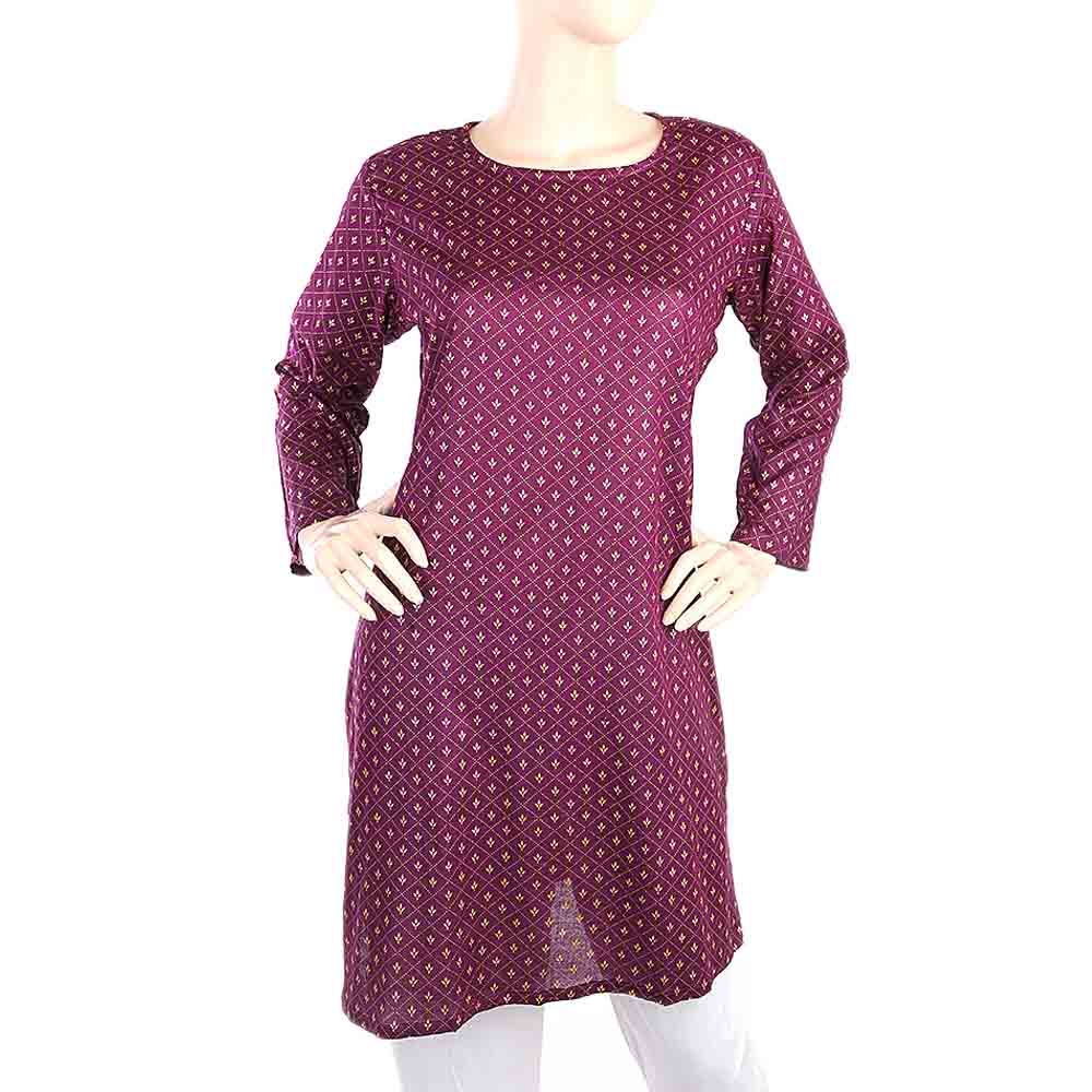 Women's Plain Kurti - Purple, Women, Ready Kurtis, Chase Value, Chase Value