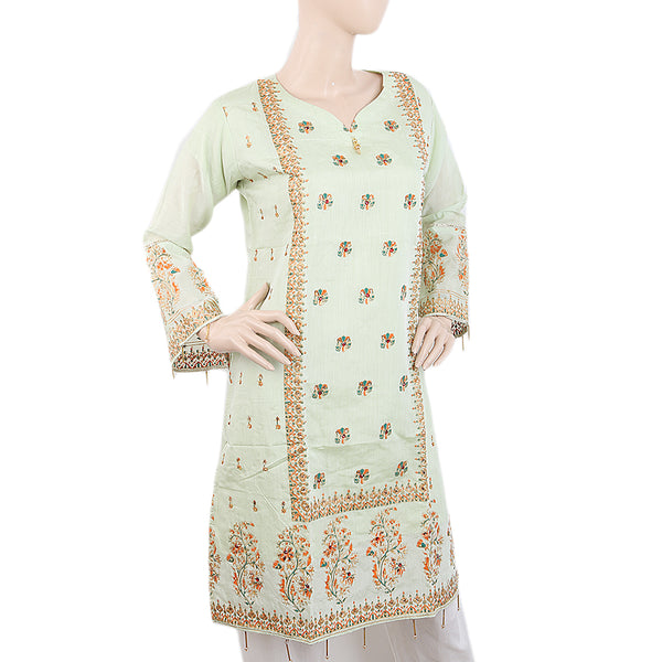 Women's Fancy Embroidered Kurti - Green, Women, Ready Kurtis, Chase Value, Chase Value
