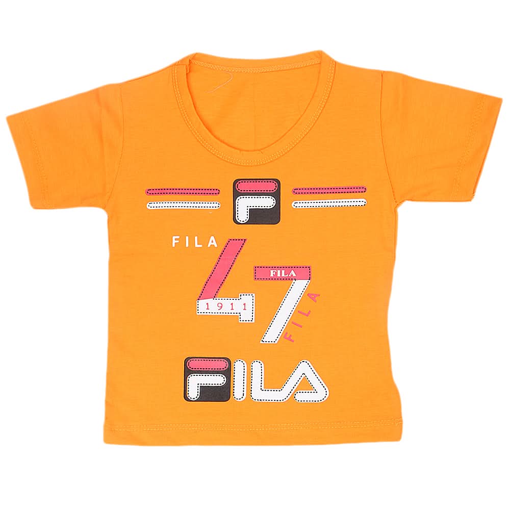 Boys Half Sleeves T-Shirt  14-24 - Orange, Kids, Boys T-Shirts, Chase Value, Chase Value