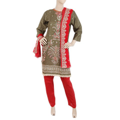 Women's Jacquard Embroidered 3 Pcs Suit - Green, Women, Shalwar Suits, Chase Value, Chase Value