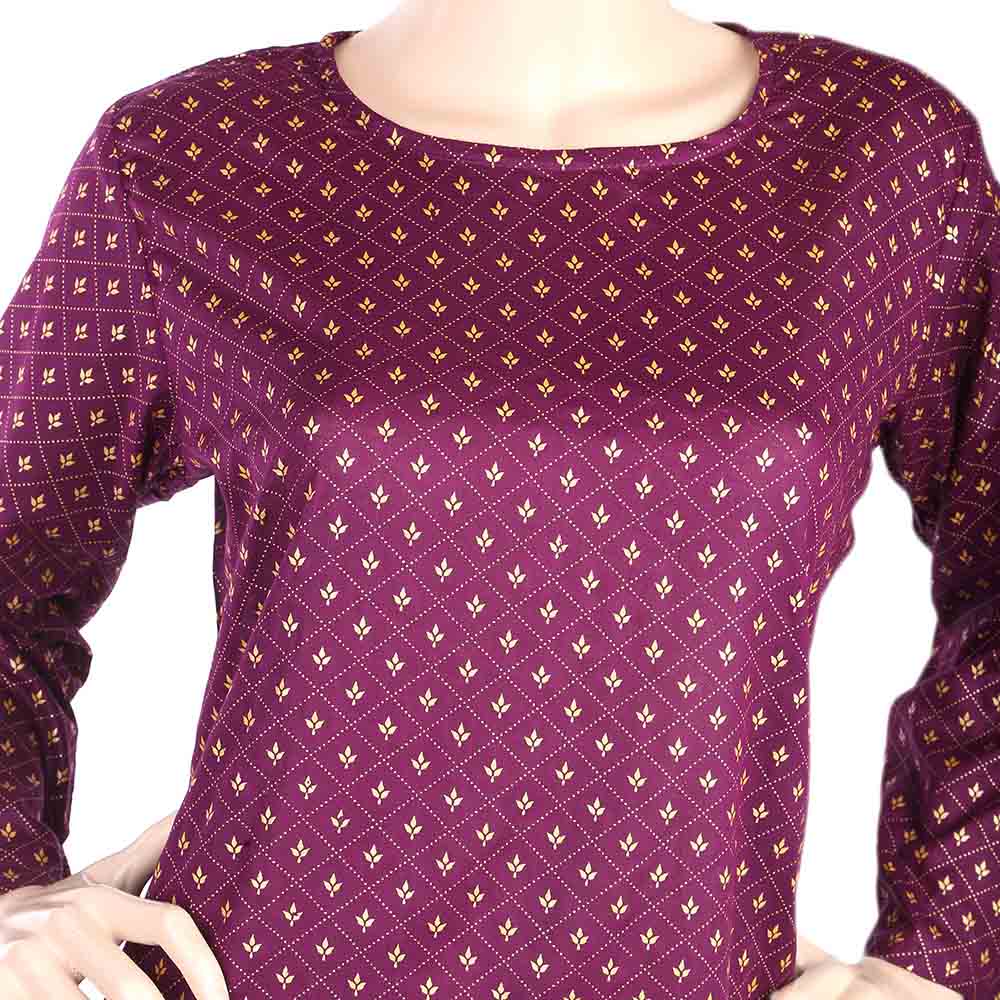 Women's Plain Kurti - Purple, Women, Ready Kurtis, Chase Value, Chase Value