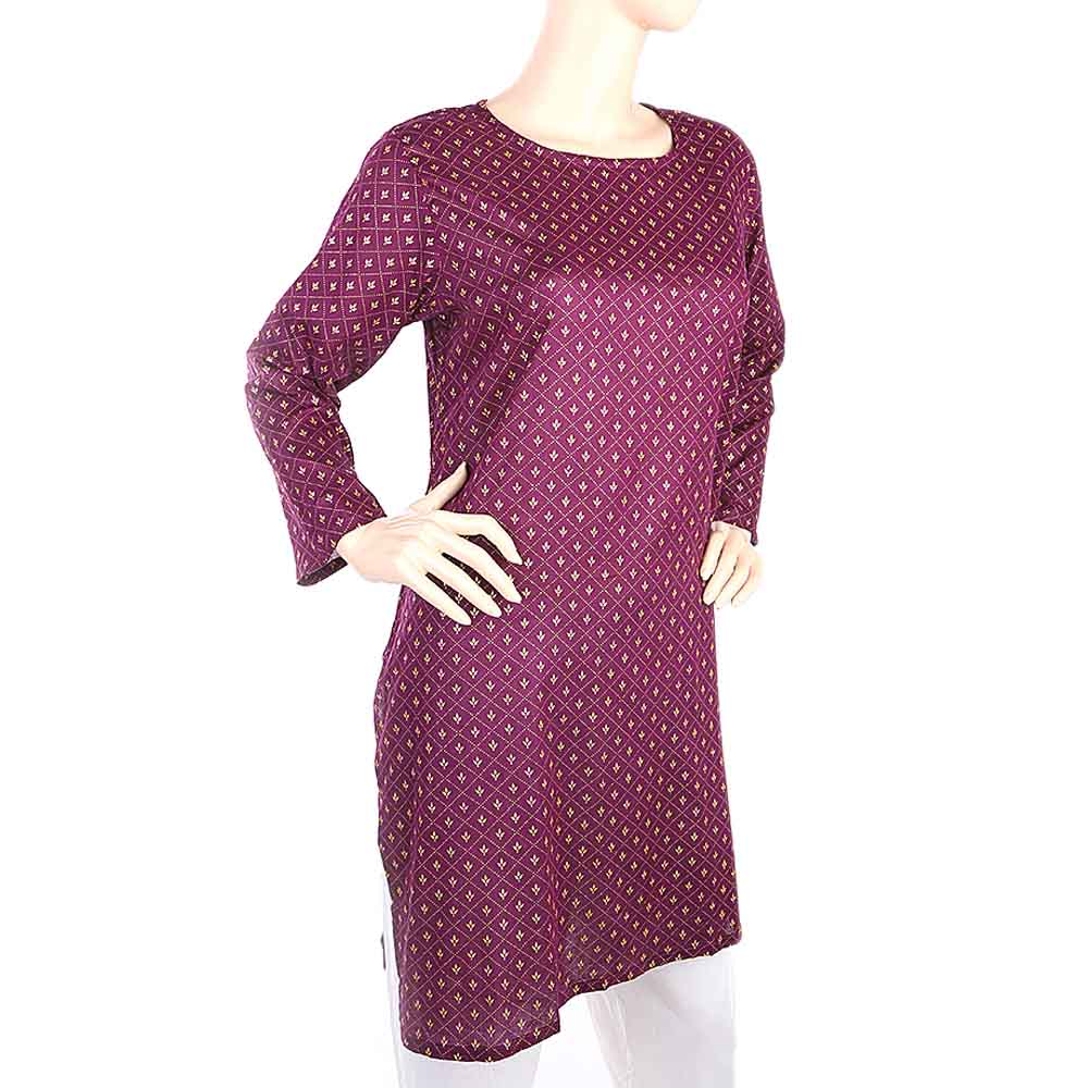 Women's Plain Kurti - Purple, Women, Ready Kurtis, Chase Value, Chase Value