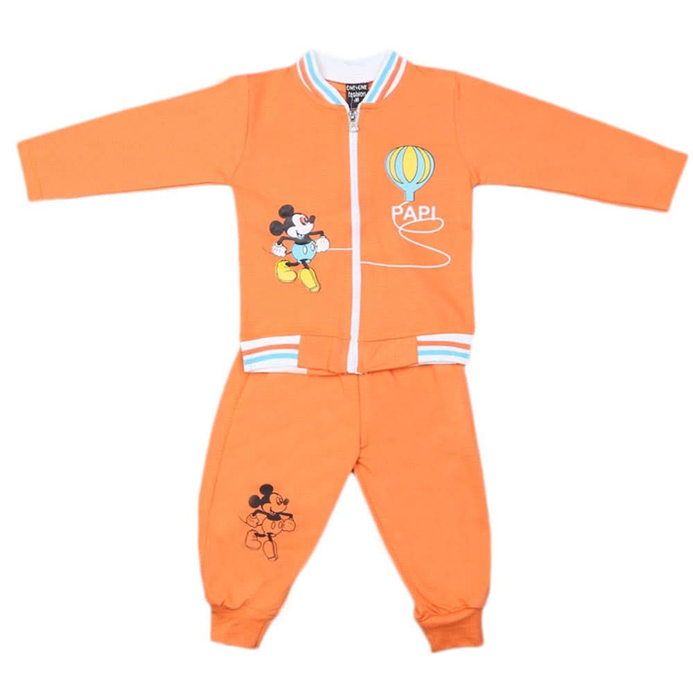 Boys Full Sleeves 3 Pcs Suit  - Orange, Kids, Boys Sets And Suits, Chase Value, Chase Value