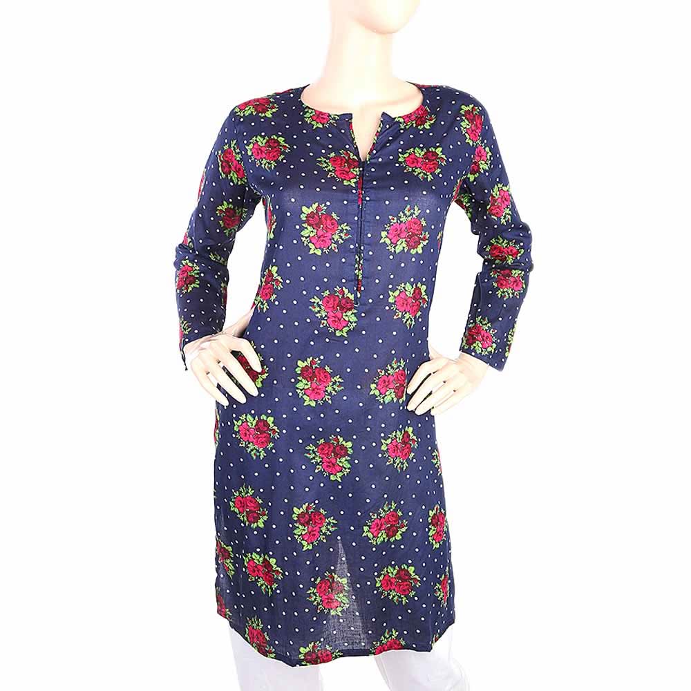 Women's Plain Kurti - Navy Blue, Women, Ready Kurtis, Chase Value, Chase Value