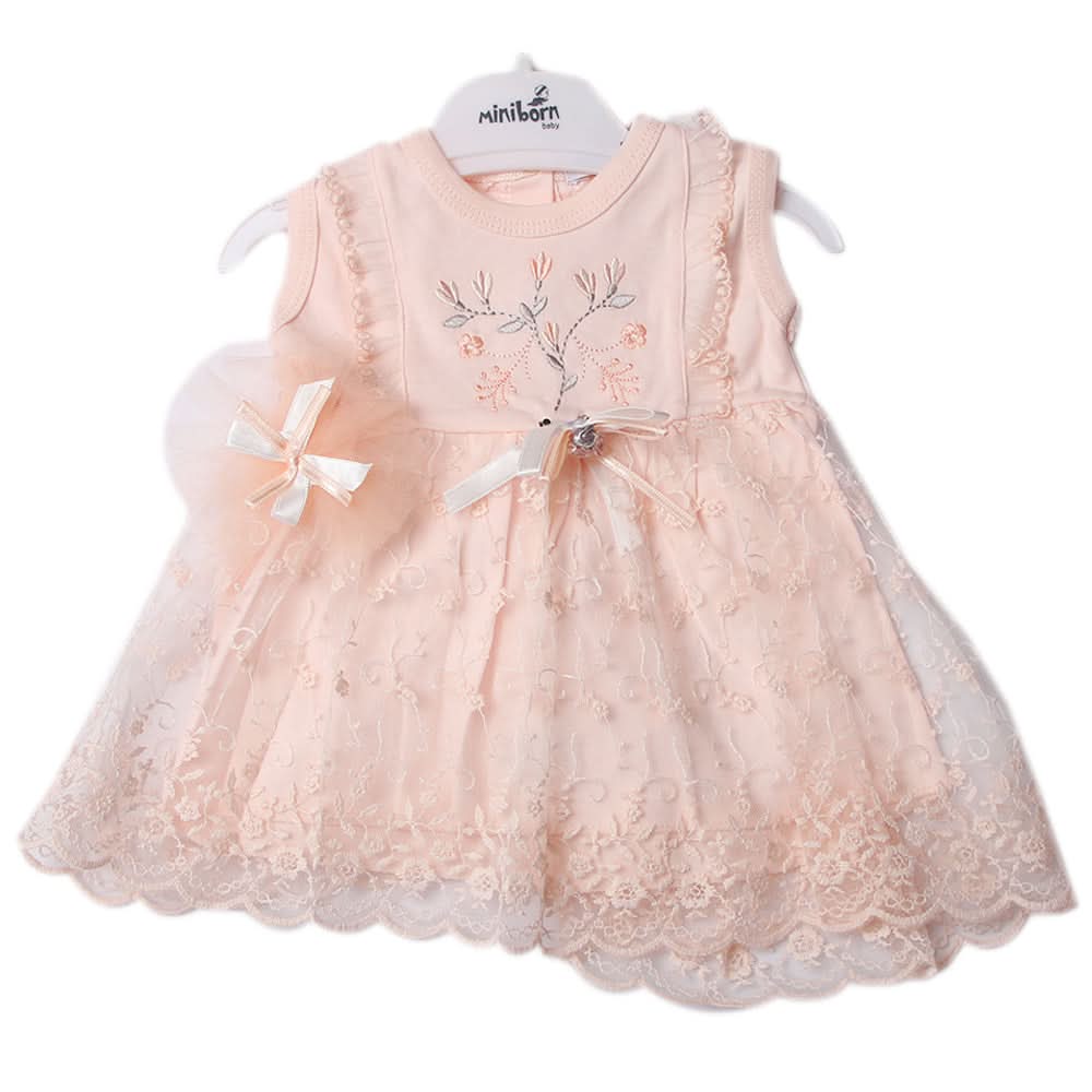 Newborn Girls Frock - Peach, Newborn Girls Frocks, Chase Value, Chase Value