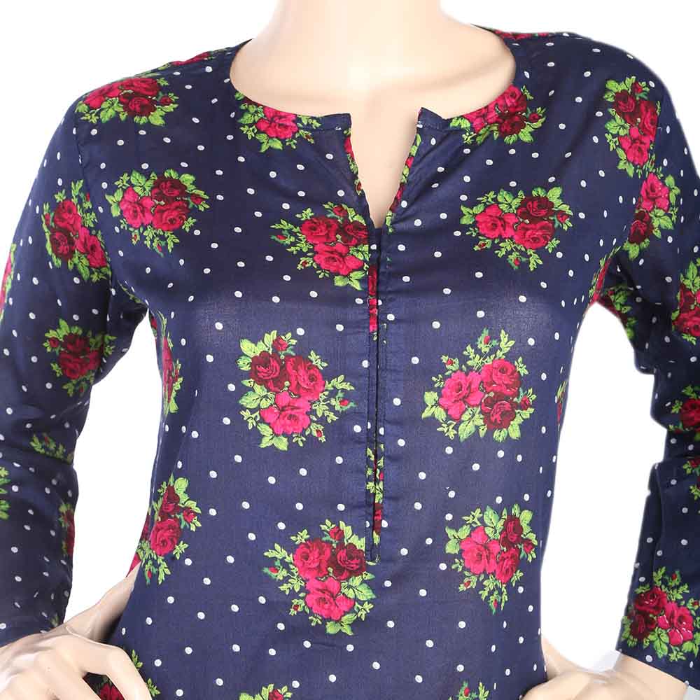 Women's Plain Kurti - Navy Blue, Women, Ready Kurtis, Chase Value, Chase Value