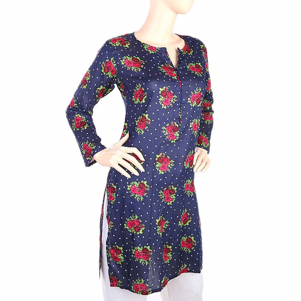 Women's Plain Kurti - Navy Blue, Women, Ready Kurtis, Chase Value, Chase Value