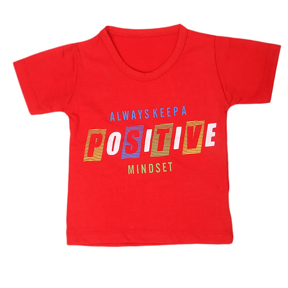 Boys Half Sleeves T-Shirt  14-24 - Red, Kids, Boys T-Shirts, Chase Value, Chase Value