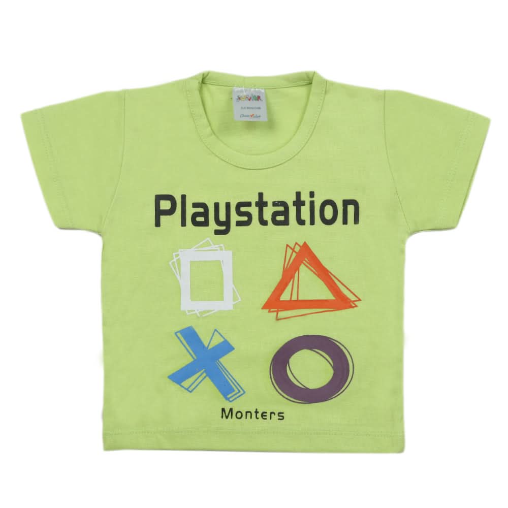 Newborn Boys Half Sleeves T-Shirt - Green, Kids, Newborn Boys Shirts And T-Shirts, Chase Value, Chase Value