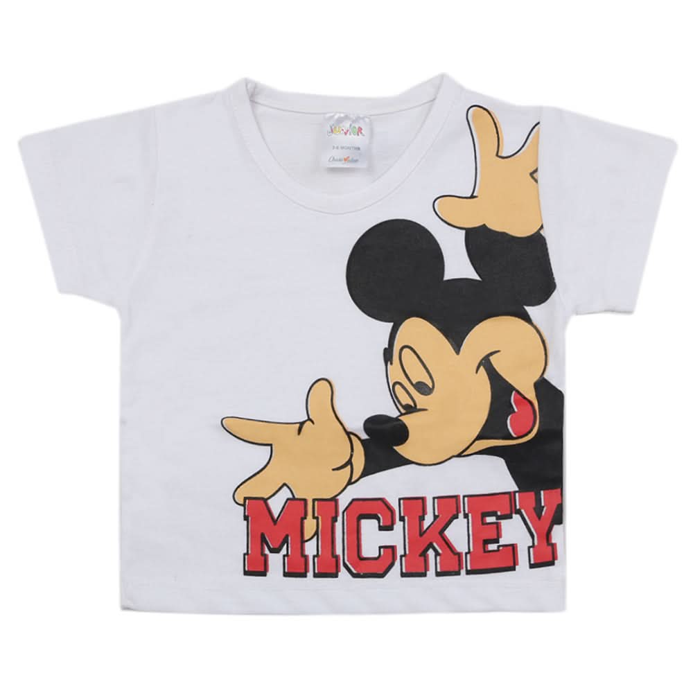Newborn Boys Half Sleeves T-Shirt - White, Kids, Newborn Boys Shirts And T-Shirts, Chase Value, Chase Value