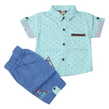 Newborn Boys Half Sleeves Suit - Blue, Newborn Boys Sets & Suits, Chase Value, Chase Value