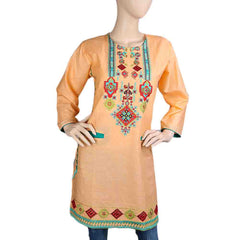 Women's Embroidered Kurti - Peach, Women, Ready Kurtis, Chase Value, Chase Value