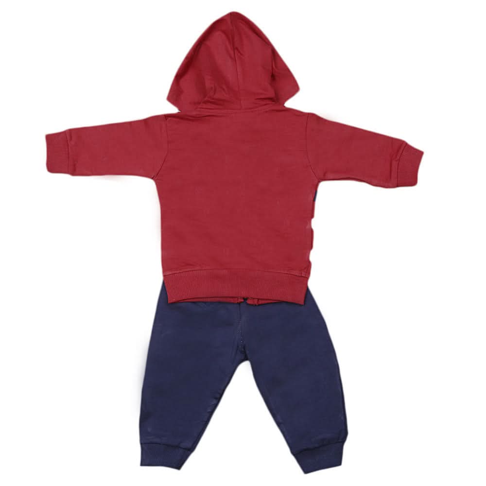 Newborn Boys Full Sleeves 3 Pcs Suit - Maroon, Kids, NB Boys Sets And Suits, Chase Value, Chase Value