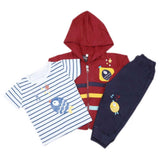 Newborn Boys Full Sleeves 3 Pcs Suit - Maroon, Kids, NB Boys Sets And Suits, Chase Value, Chase Value