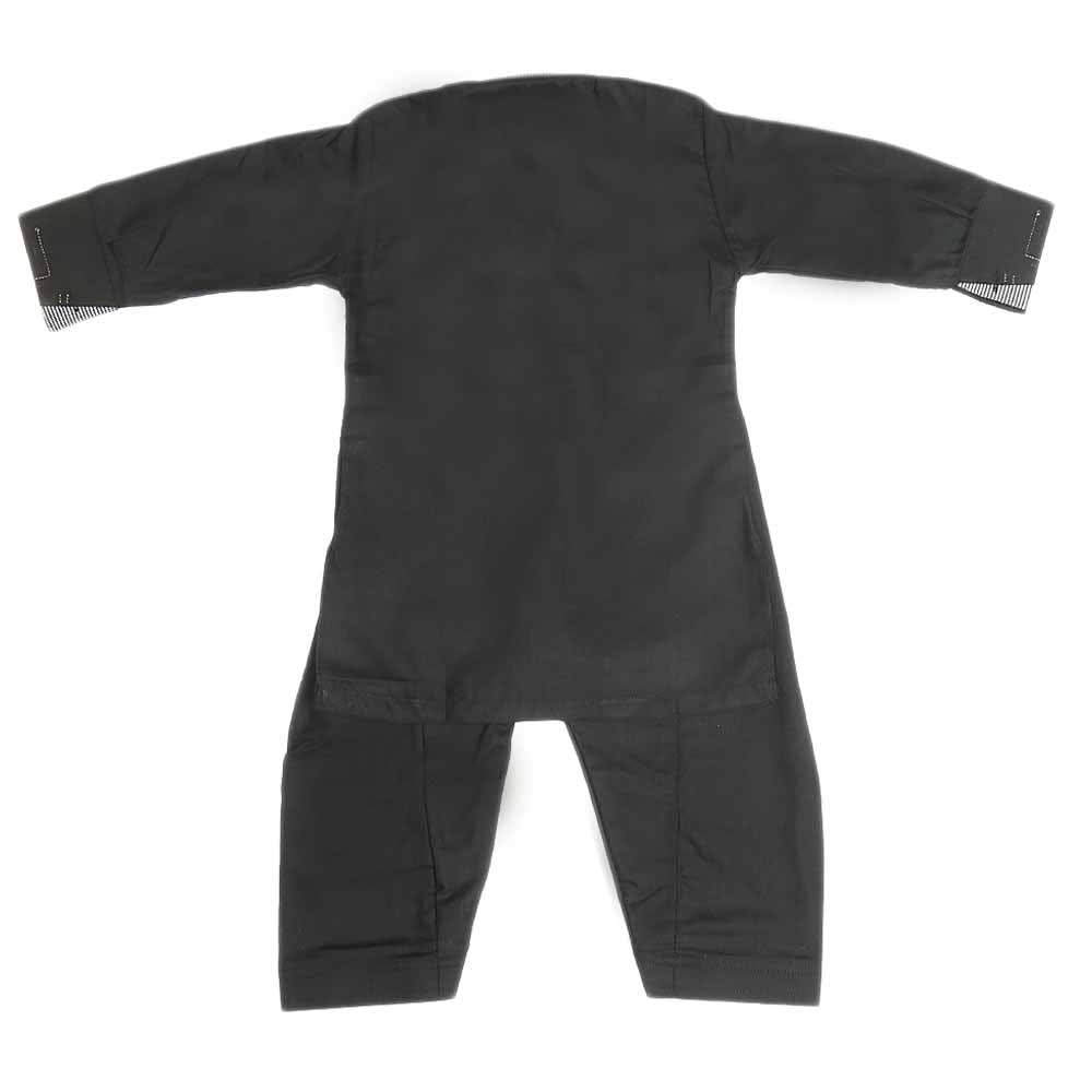 Boys Embroidered Kurta Shalwar Suit - Black, Kids, Boys Shalwar Kameez, Chase Value, Chase Value