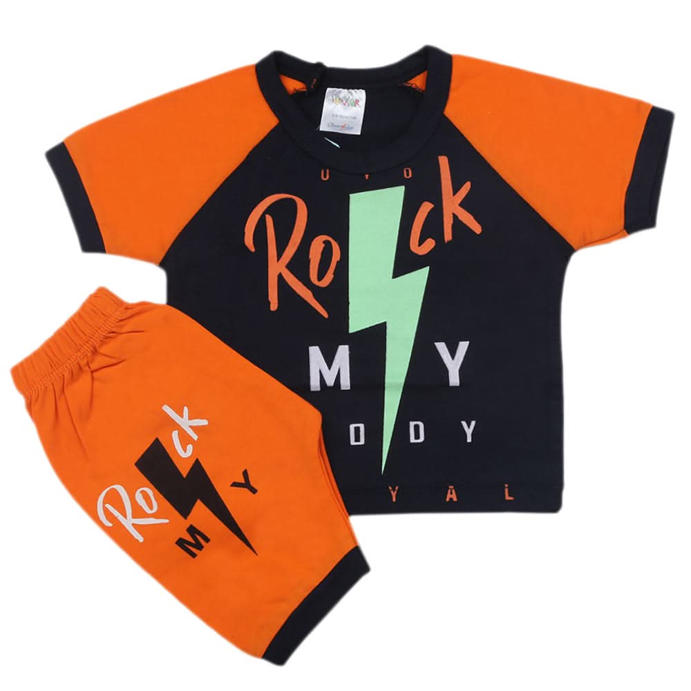 Newborn Boys Half Sleevs Suit - Orange, Kids, Newborn Boys Sets And Suits, Chase Value, Chase Value