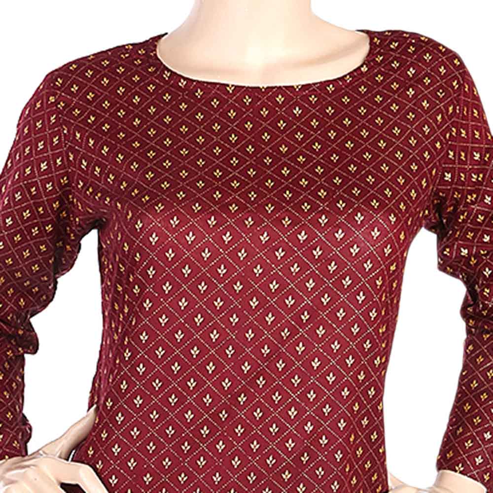 Women's Plain Kurti - Maroon, Women, Ready Kurtis, Chase Value, Chase Value