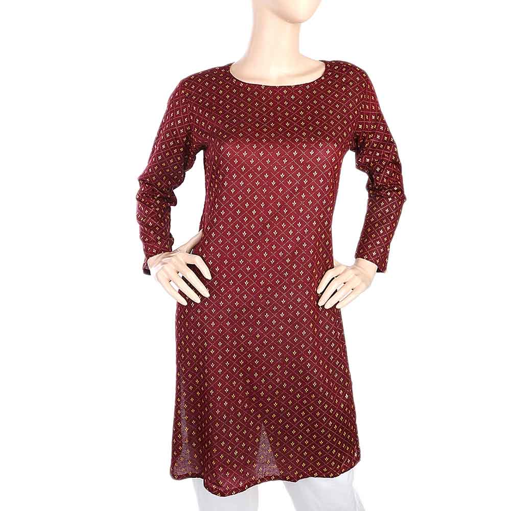 Women's Plain Kurti - Maroon, Women, Ready Kurtis, Chase Value, Chase Value