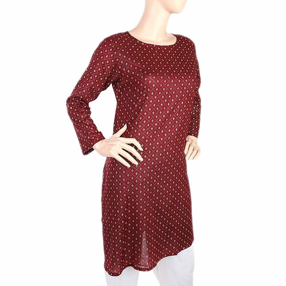 Women's Plain Kurti - Maroon, Women, Ready Kurtis, Chase Value, Chase Value